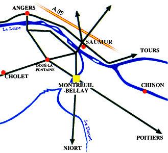 Plan d'acc�s � Montreuil-Bellay
