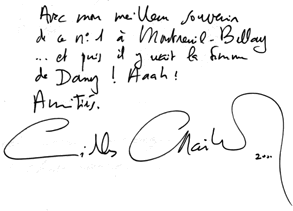 Les remerciements de Challet