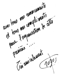 Les remerciements de Crozus